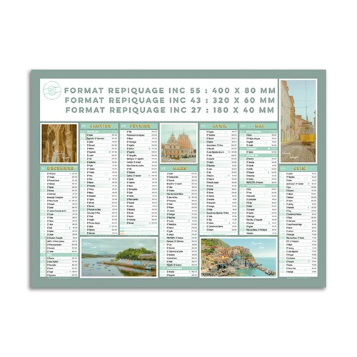 CALENDRIER BANCAIRE THEMATIQUE VOYAGE EN EUROPE_INC 55_2027